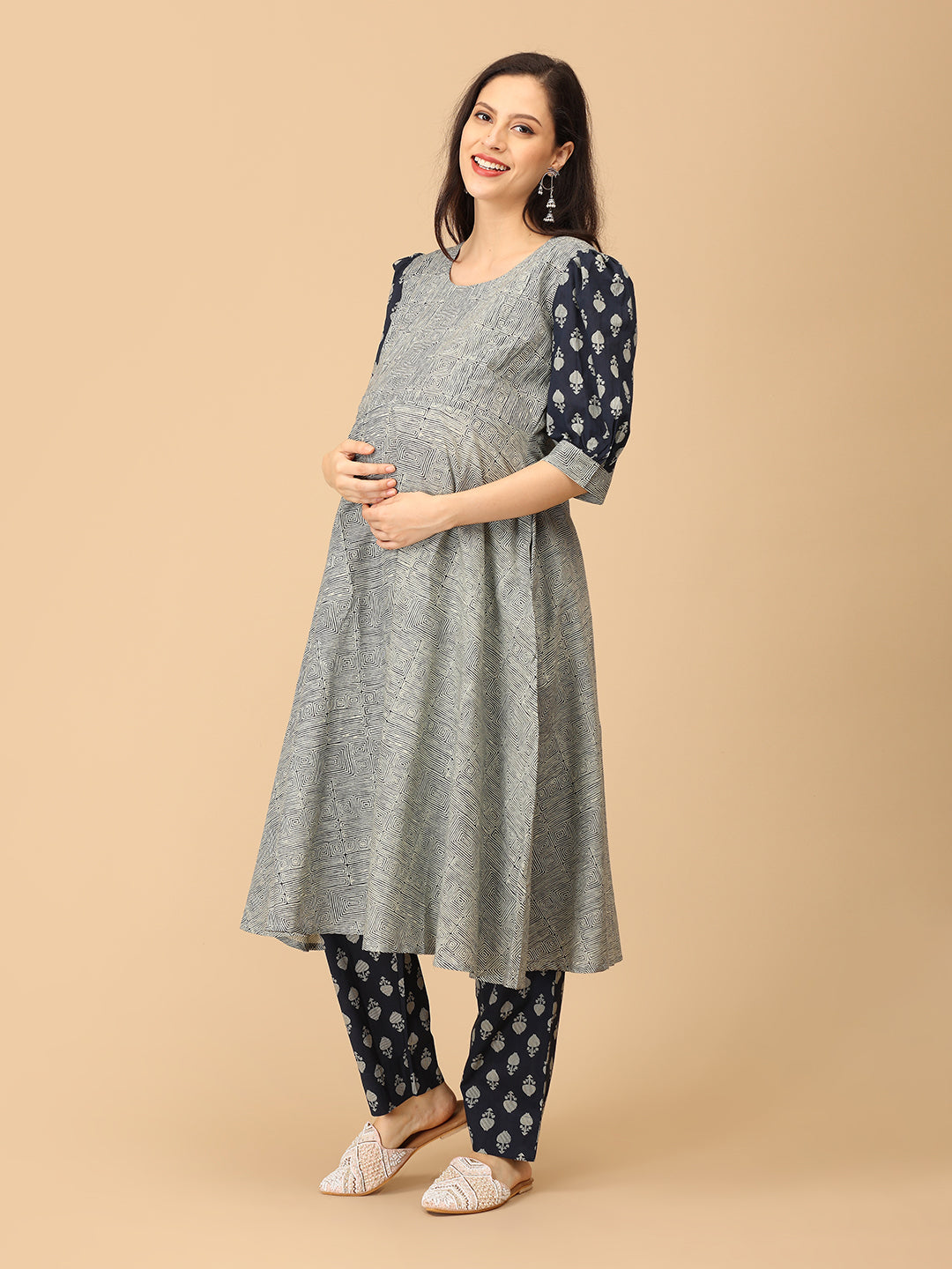 Shape Shifter Maternity and Nursing Kurta Set With Dupatta