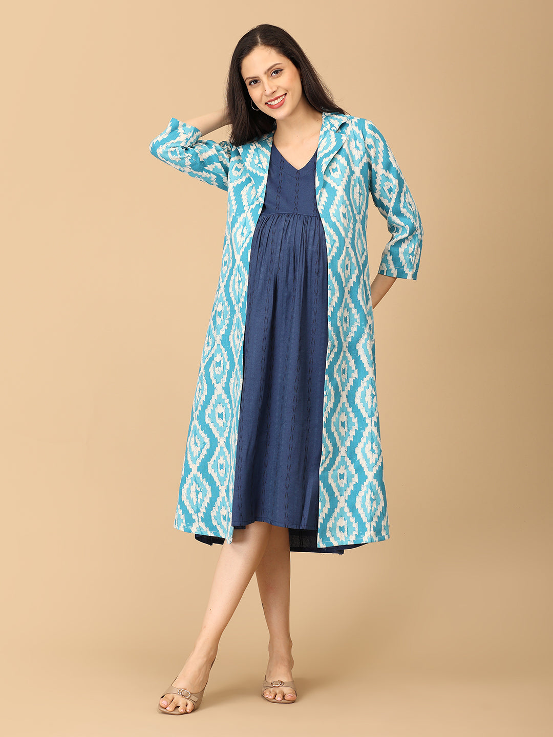 Sky’s the Limit Maternity and Nursing Shacket Dress
