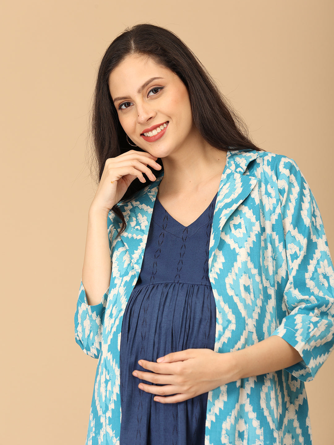 Sky’s the Limit Maternity and Nursing Shacket Dress