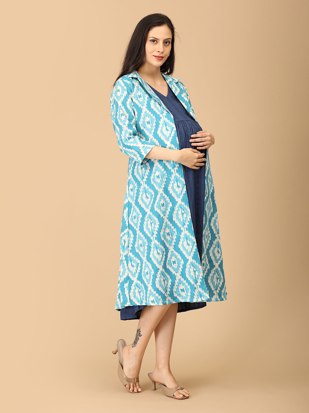 Sky’s the Limit Maternity and Nursing Shacket Dress