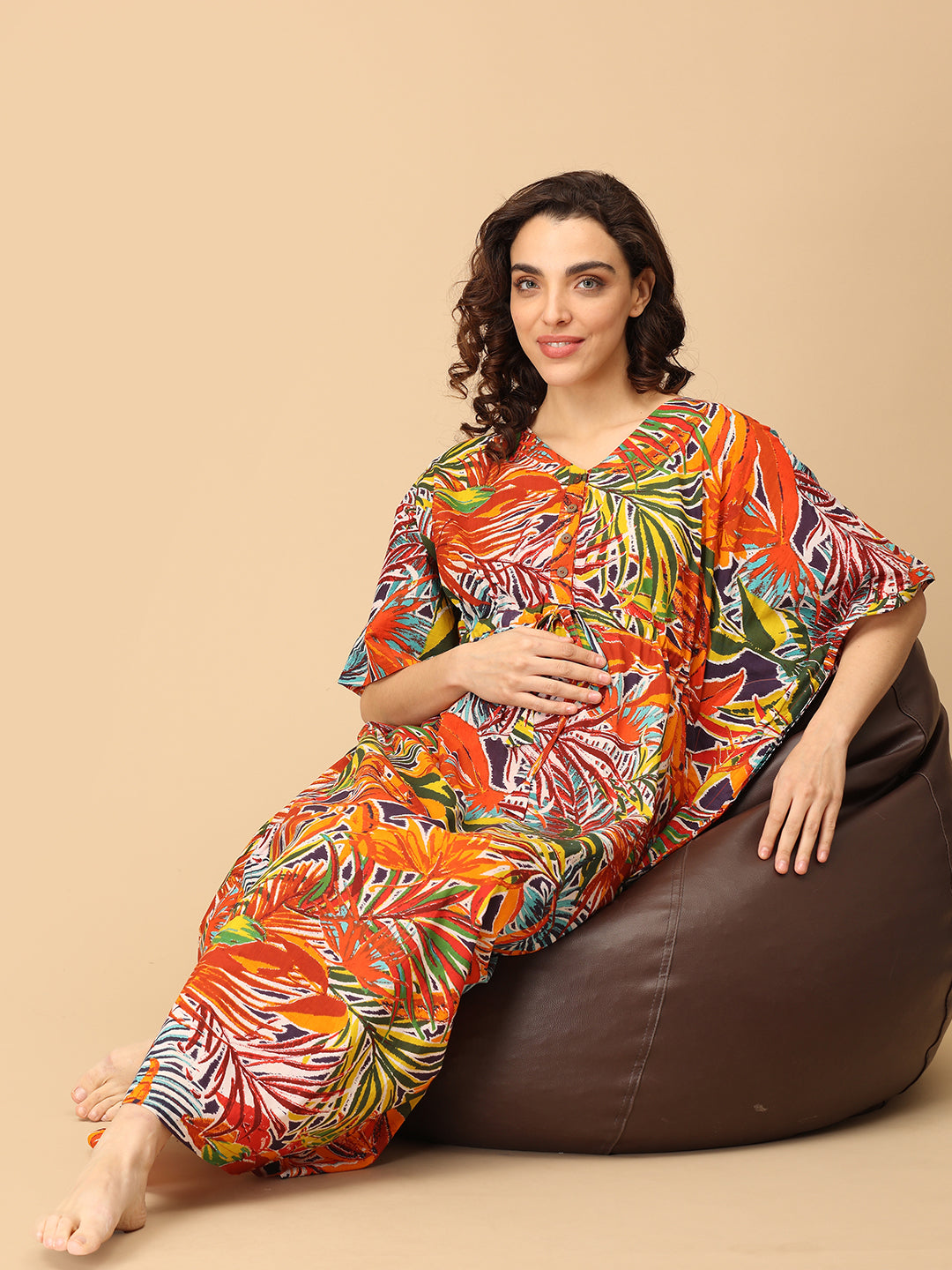 Spectrum of Dreams Maternity and Nursing Kaftan Nighty
