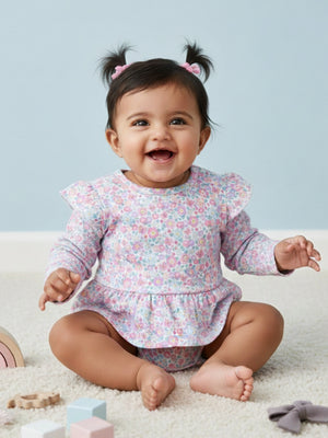 Spring Blooms Girls Skirted Onesie - The Mom Store
