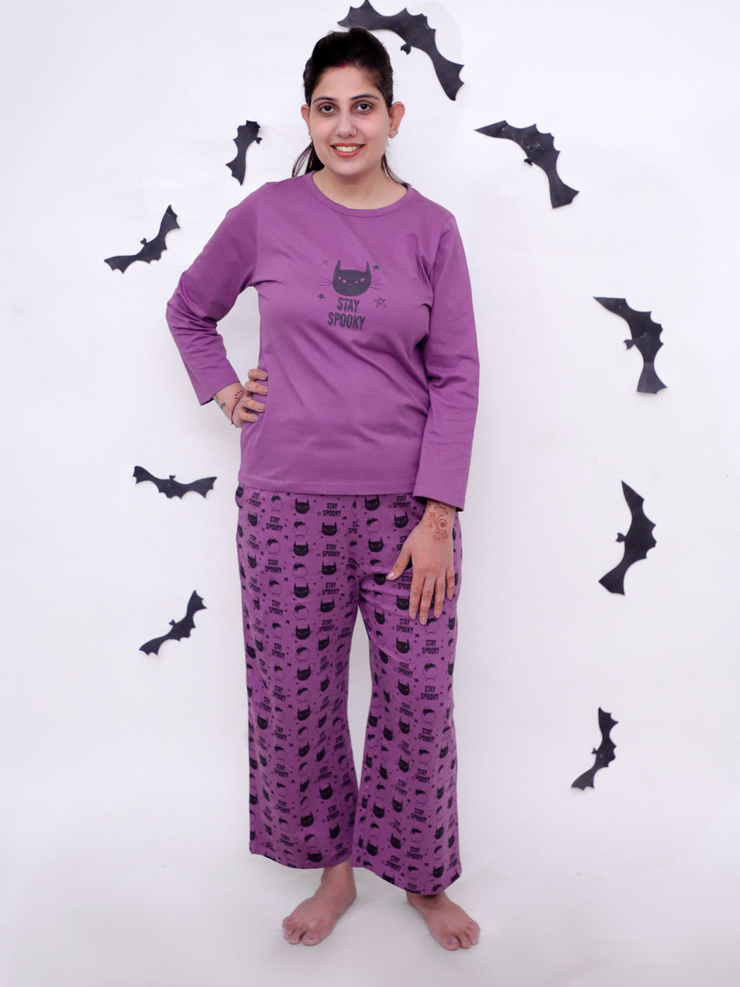 Set Of 3: Stay Spooky Matching Pajama Set For Mom And Baby