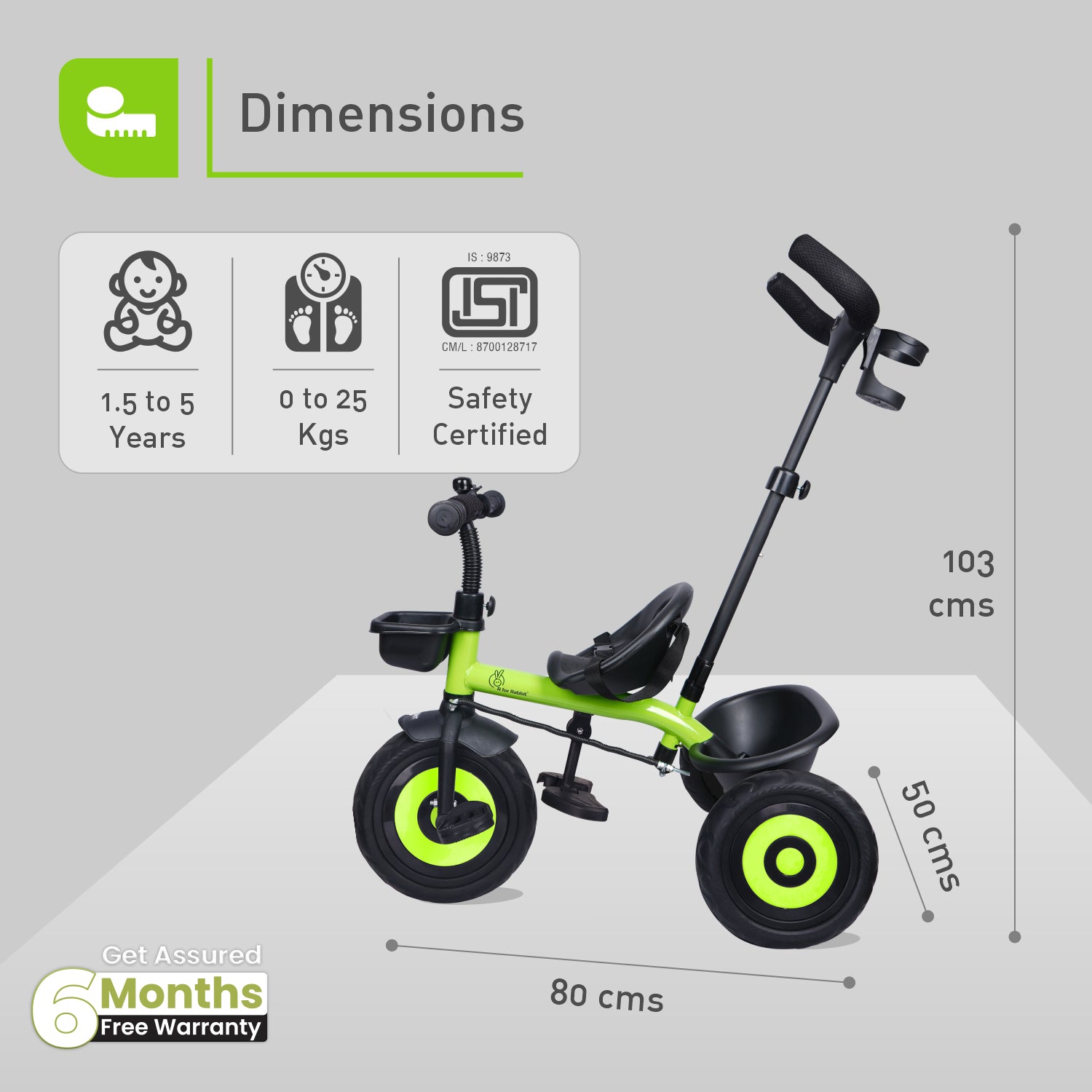 R for Rabbit Tiny Toes T20 Ace- Green