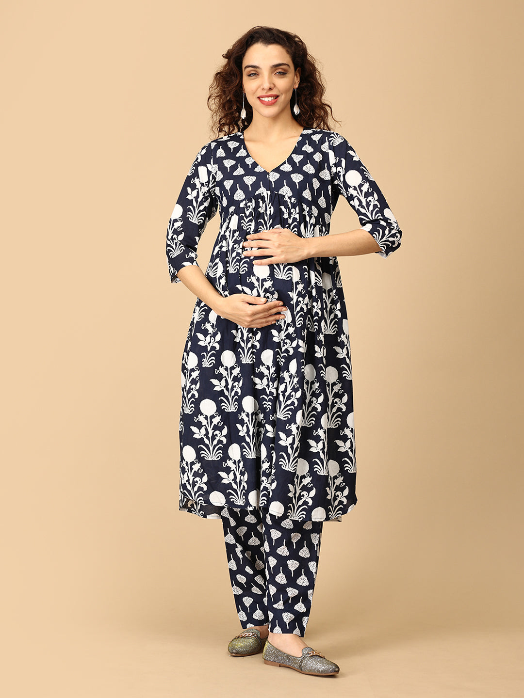 Taal Tarang Maternity and Nursing Kurta Set With Dupatta