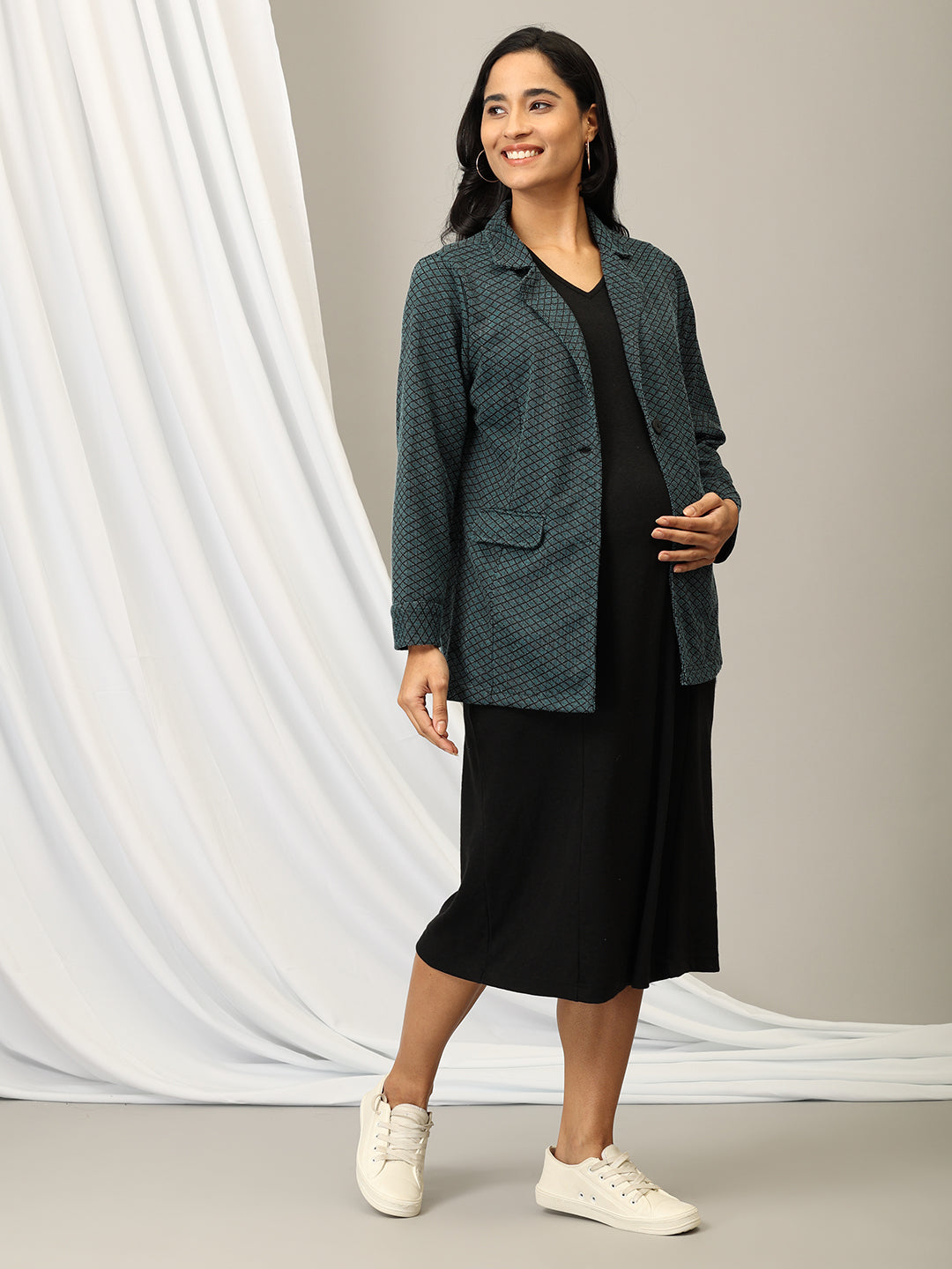 Tailored to Thrill Maternity and Nursing Shacket Dress