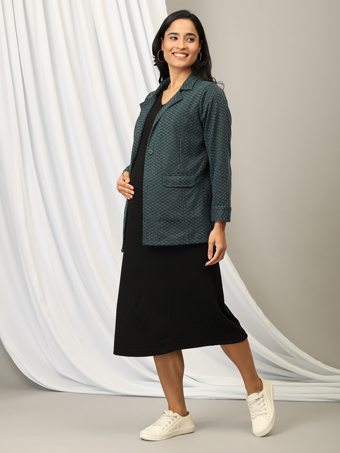 Tailored to Thrill Maternity and Nursing Shacket Dress