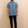 Teal Elephant Print Mens Shirt