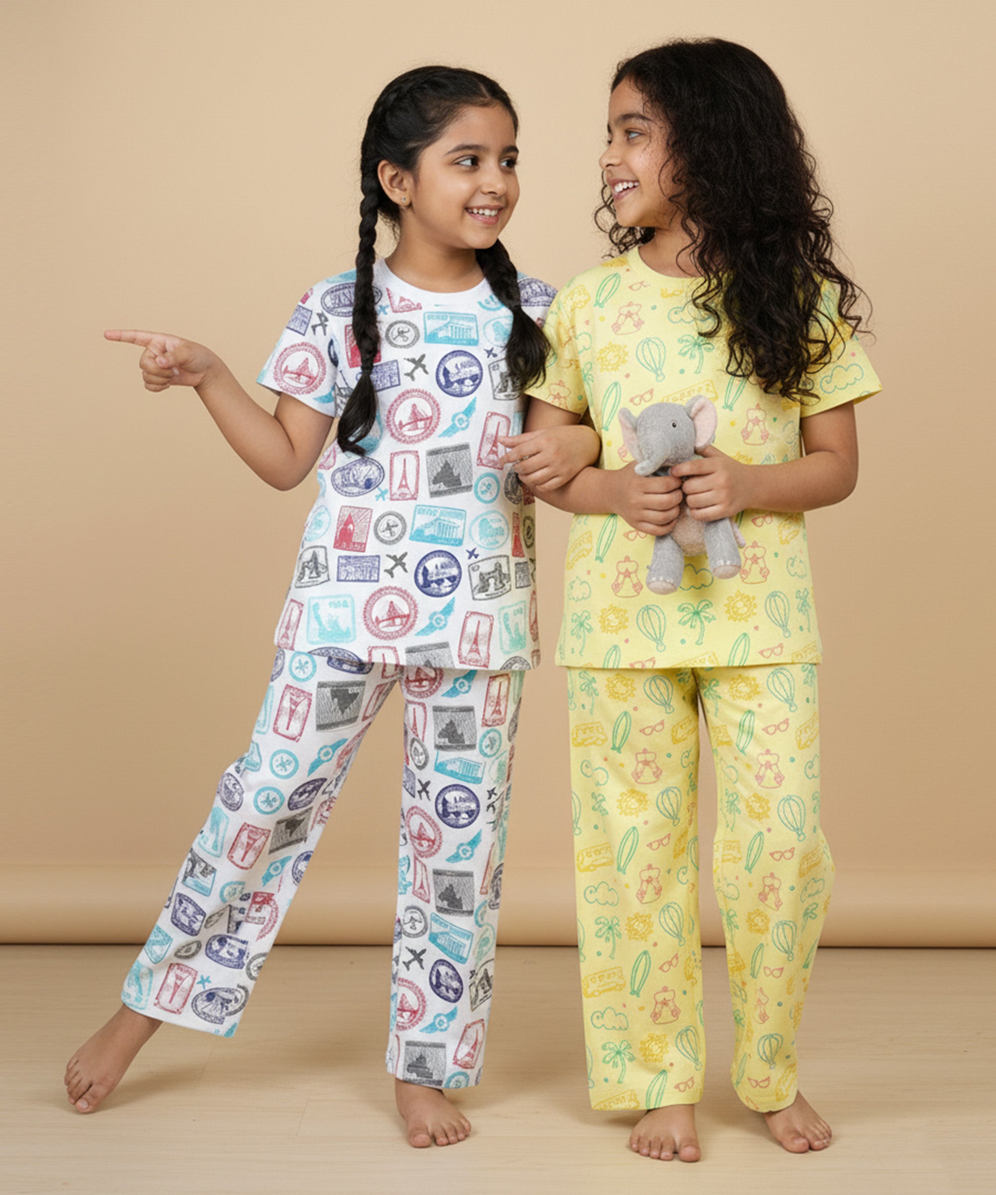 Kids Pajama Set Combo of 2 Baby Pyjamas Set -Route to Rest & Wander & Wonder