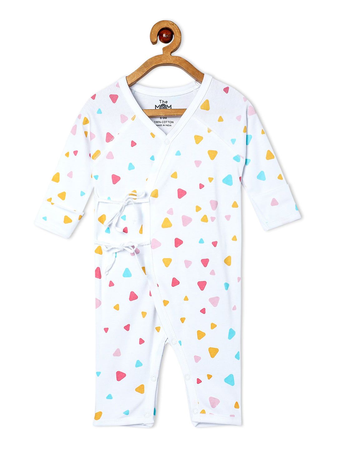 Jabla Infant Romper Combo Of 3: Rainbow Dazzler-Hearts And Fluffs-Triangles