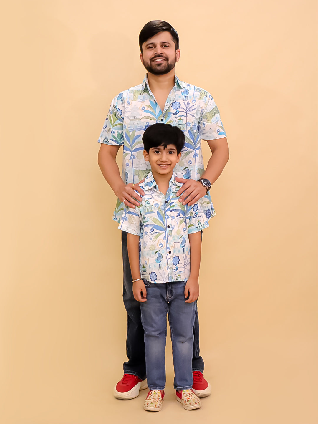 Twinning Combo- Prowl Patrol Jungle Print Men's Shirt and Boys Shirt