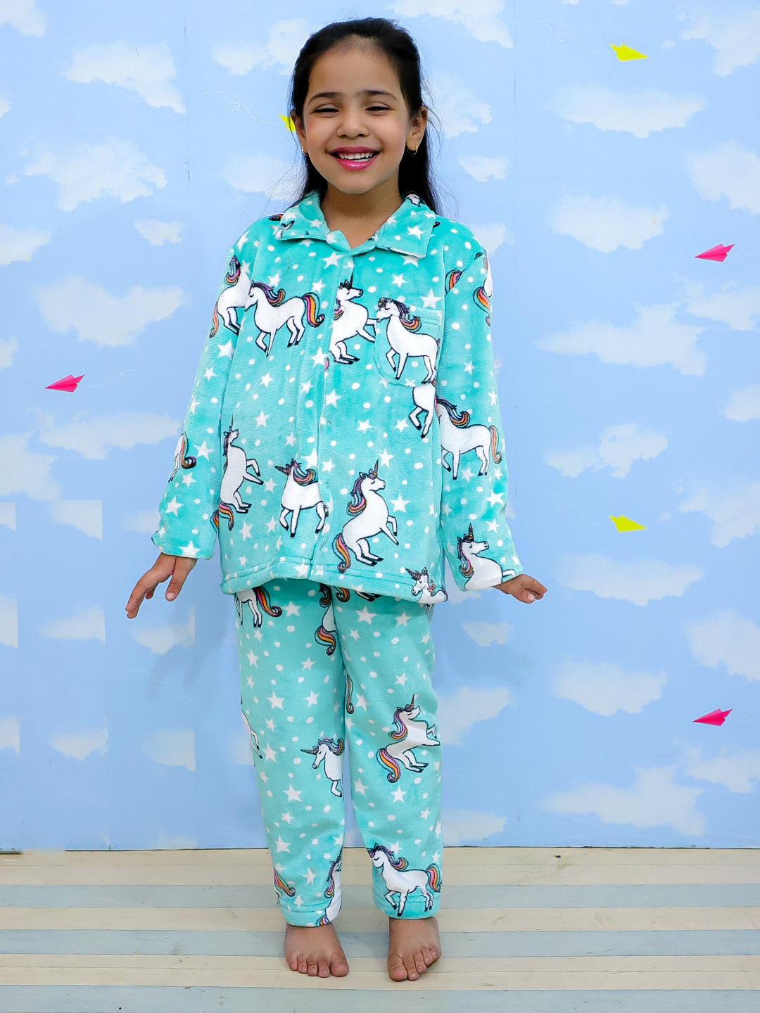 Combo of Unicorn Slumber Party Fleece Pajama and Blanket