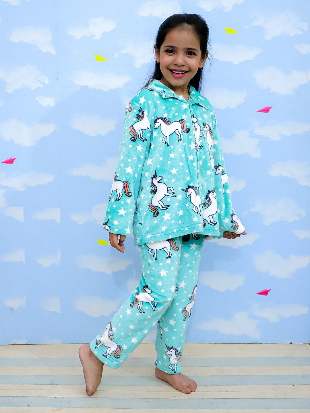 Combo of Unicorn Slumber Party Fleece Pajama and Blanket