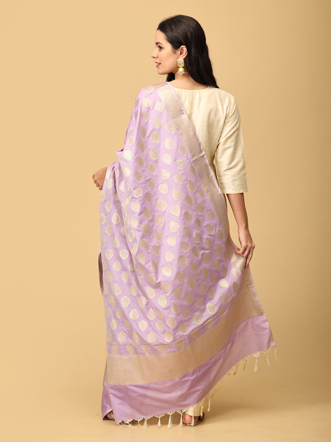 Vanilla Chai Maternity and Nursing Silk Kurta Set With Dupatta