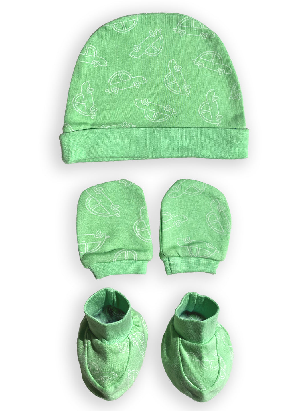 Vroom Vroom - Mittens, Booties and Cap set