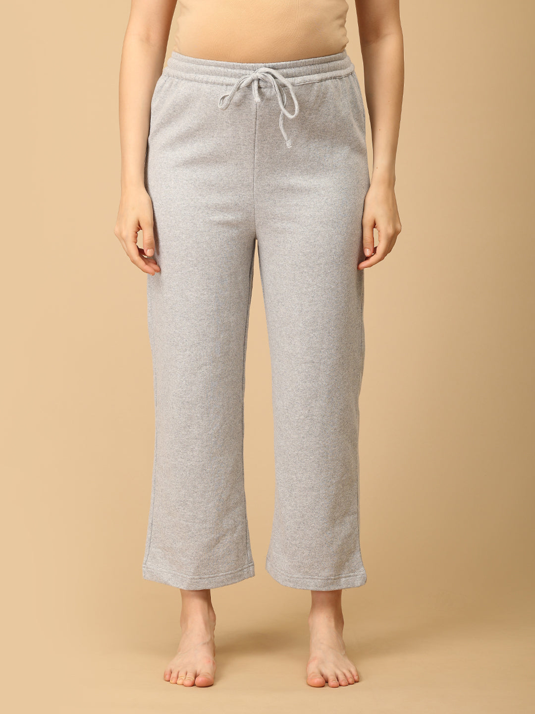 WFH Grey Maternity And Nursing Hoodie Pajama Loungewear Set