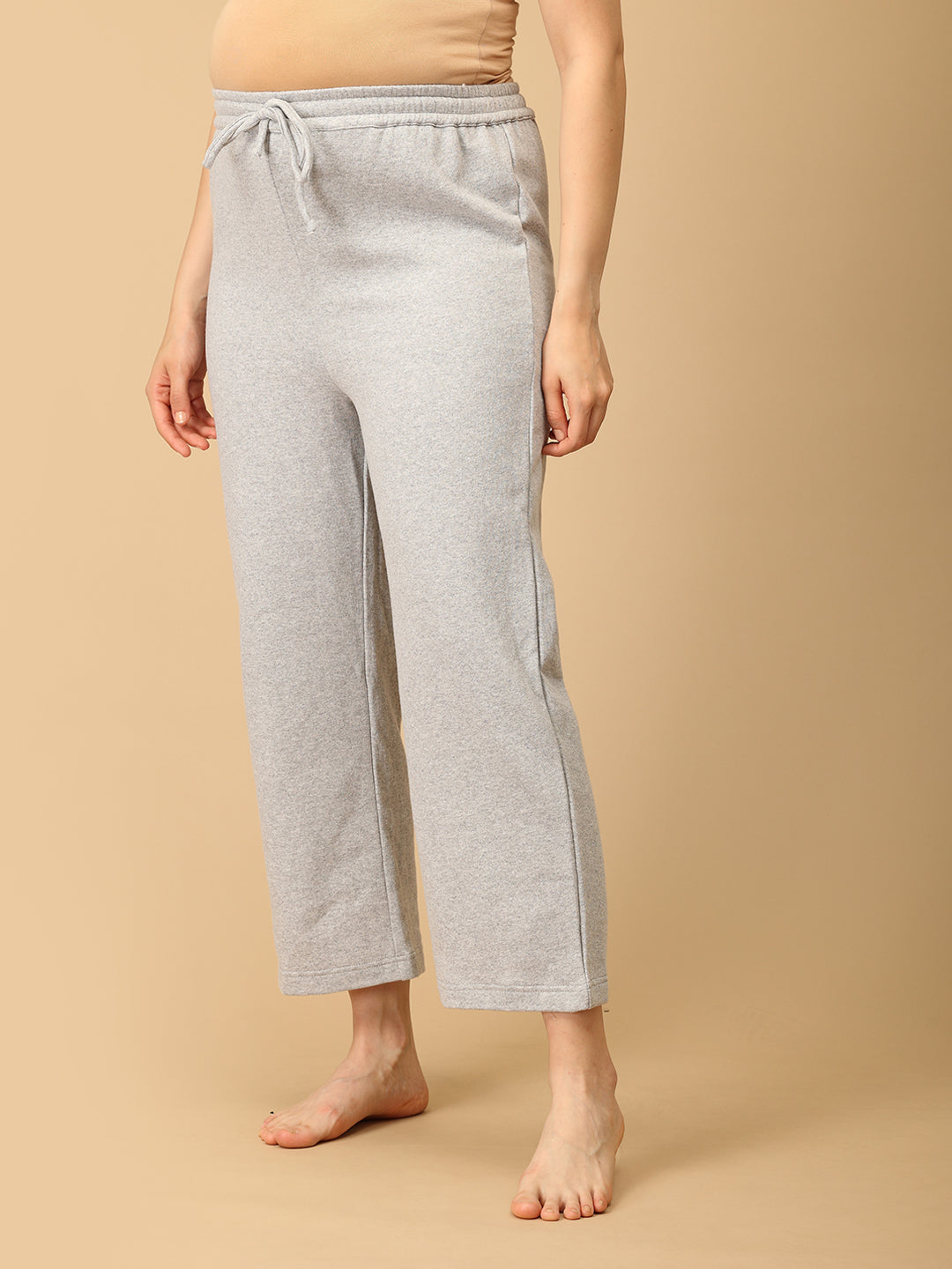 WFH Grey Maternity And Nursing Hoodie Pajama Loungewear Set