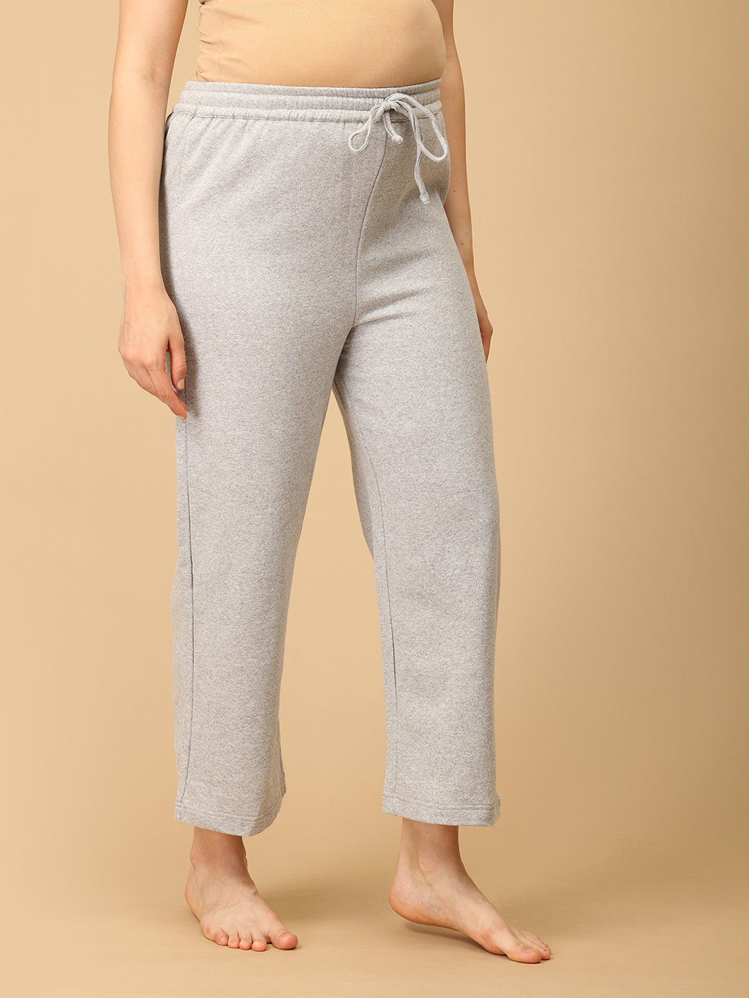 WFH Grey Maternity And Nursing Hoodie Pajama Loungewear Set