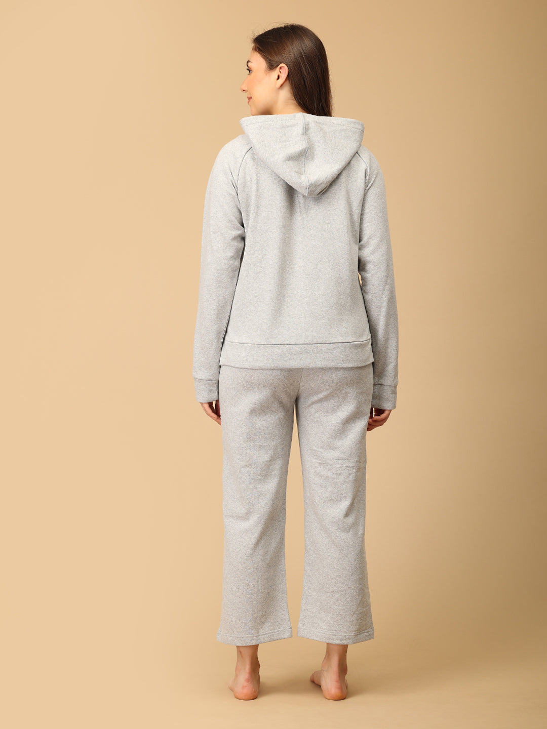 WFH Grey Maternity And Nursing Hoodie Pajama Loungewear Set