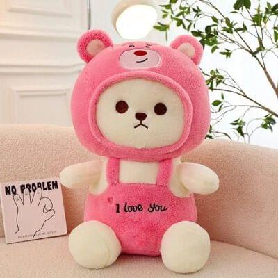 CuddleNest Teddy Bear with Cap - 'I Love You' Plush Toy for Kids