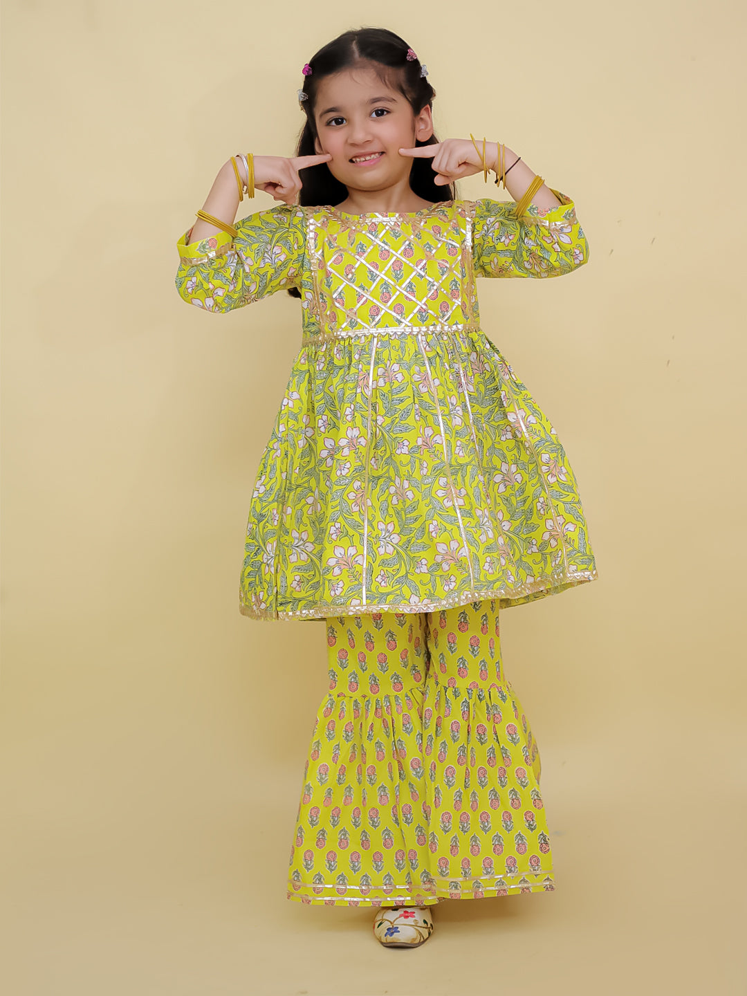 Zarahaat Girls Anarkali Kurta Sharara Set