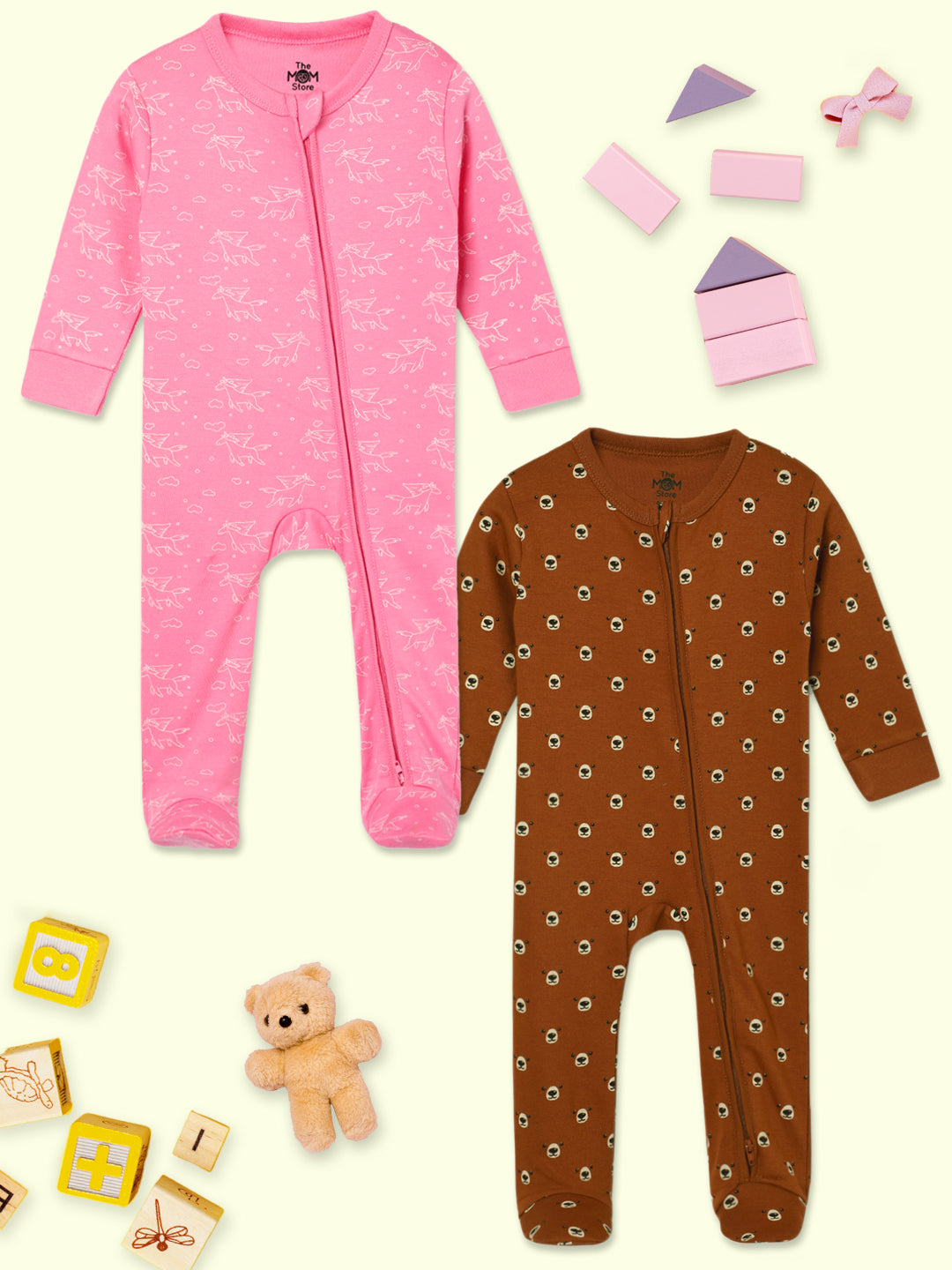 Zipper Romper Combo of 2: Beary Best-Fairyland