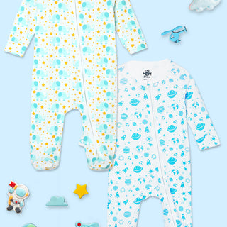 Zipper Romper Combo of 2: Elephantastic-Out Of The World