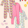 Zipper Romper Combo of 3: Fruitilicious-Berry Bites-Fairyland