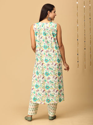 Aabha Maternity and Nursing Sleeveless Kurta Set With Dupatta - MEW - SK - AABH - S