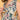 Close-up of button-down nursing access on Abstract Flora Maternity and Nursing Dress with collar neckline.