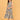 Full-length view of Abstract Flora Maternity and Nursing Dress with abstract floral pattern and midi length.