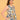 Front upper-body view of Abstract Flora Maternity and Nursing Dress with sleeveless cut and soft gathers.