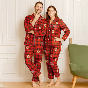 Adults Deer Face soft Cotton,Christmas Nightsuit , 1 Pcs - Top & Bottom Set - S Nightsuits