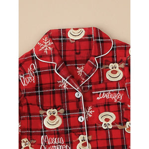Adults Deer Face soft Cotton,Christmas Nightsuit , 1 Pcs - Top & Bottom Set - S Nightsuits