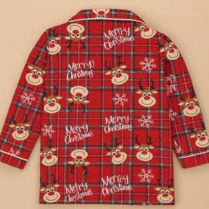 Adults Deer Face soft Cotton,Christmas Nightsuit , 1 Pcs - Top & Bottom Set - S Nightsuits