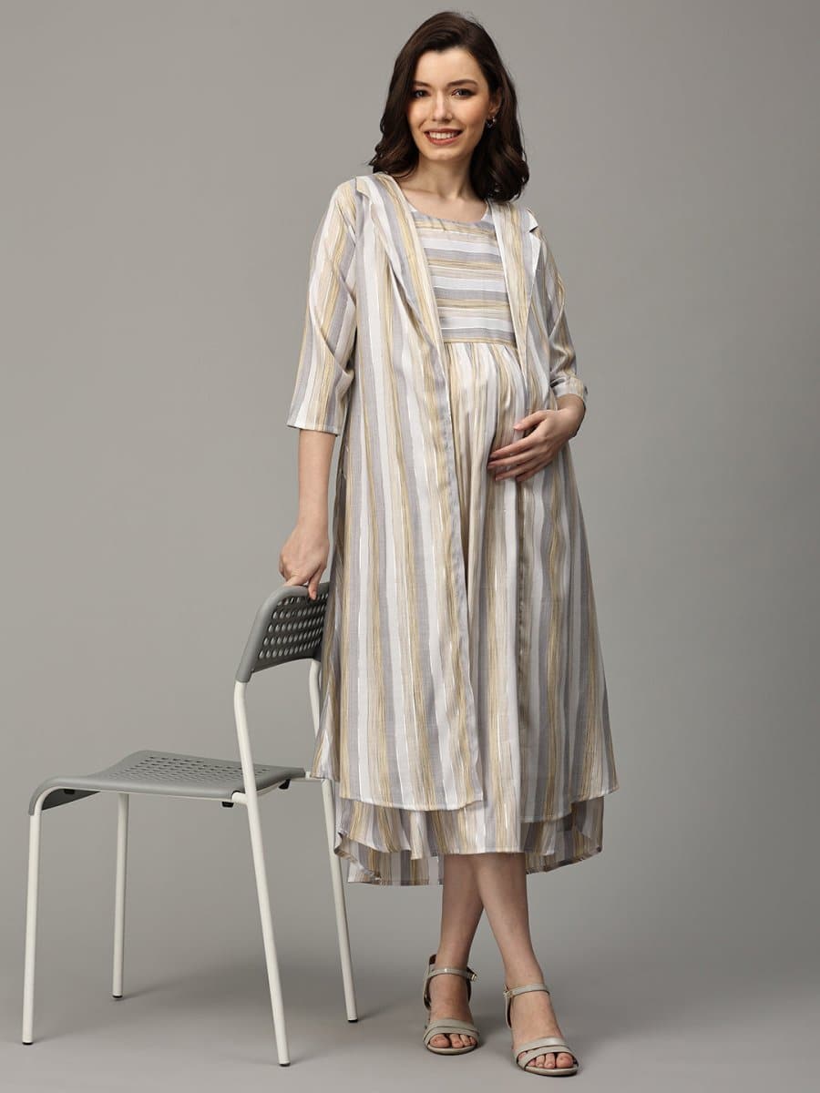 After Five Maternity and Nursing Shacket Dress
