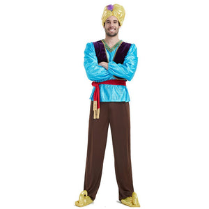 Aladdin Blue and Brown Adults Halloween Costume Fancy Dress Up - M Halloween