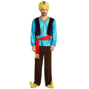 Aladdin Blue and Brown Adults Halloween Costume Fancy Dress Up - M Halloween