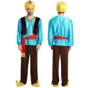Aladdin Blue and Brown Adults Halloween Costume Fancy Dress Up - M Halloween