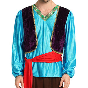 Aladdin Blue and Brown Adults Halloween Costume Fancy Dress Up - M Halloween