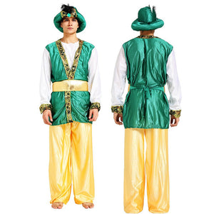 Aladdin Gold and Green Adults Halloween Costume Fancy Dress Up - M Halloween