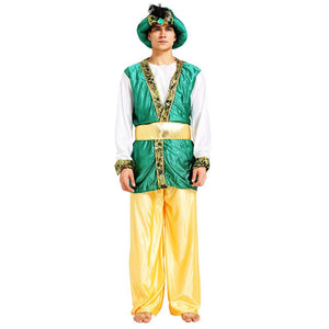 Aladdin Gold and Green Adults Halloween Costume Fancy Dress Up - M Halloween