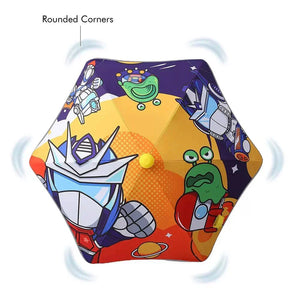 Aliens Space theme, Canopy Shape Umbrella for Kids, 5-12yrs - Little Surprise BoxAliens Space theme, Canopy Shape Umbrella for Kids, 5-12yrs
