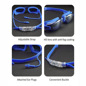 All Blue Eyelid Style Anti Fog UV Protection leakproof design Swim Goggles for Kids 10yrs and above - 10 years above Swim