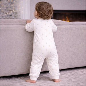 All - Over Pineapple Print Full Sleeves Jumpsuit Hoodie Romper for Tiny Toddlers - 3 - 6 Months Winter Wear