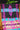 Close-up shot of the Almitra Tattva Pema woven wrap fabric, showcasing the intricate Kullu inspired geometric weave in vibrant pink, cyan blue, and deep black.