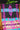 Close-up shot of the Almitra Tattva Pema woven wrap fabric, showcasing the intricate Kullu inspired geometric weave in vibrant pink, cyan blue, and deep black.