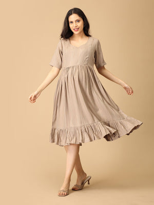 Almond Dream Maternity and Nursing Dress - DRS - SK - ALMD - S