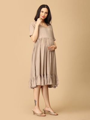 Almond Dream Maternity and Nursing Dress - DRS - SK - ALMD - S
