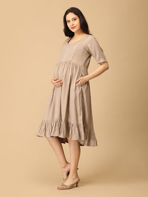 Almond Dream Maternity and Nursing Dress - DRS - SK - ALMD - S